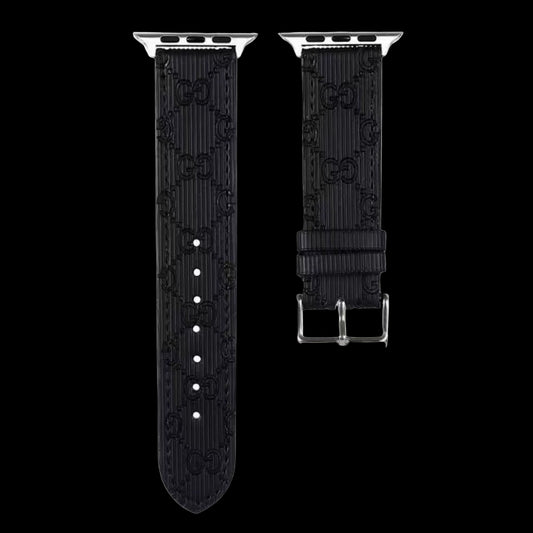 Black Imprint GG Apple Watch Band
